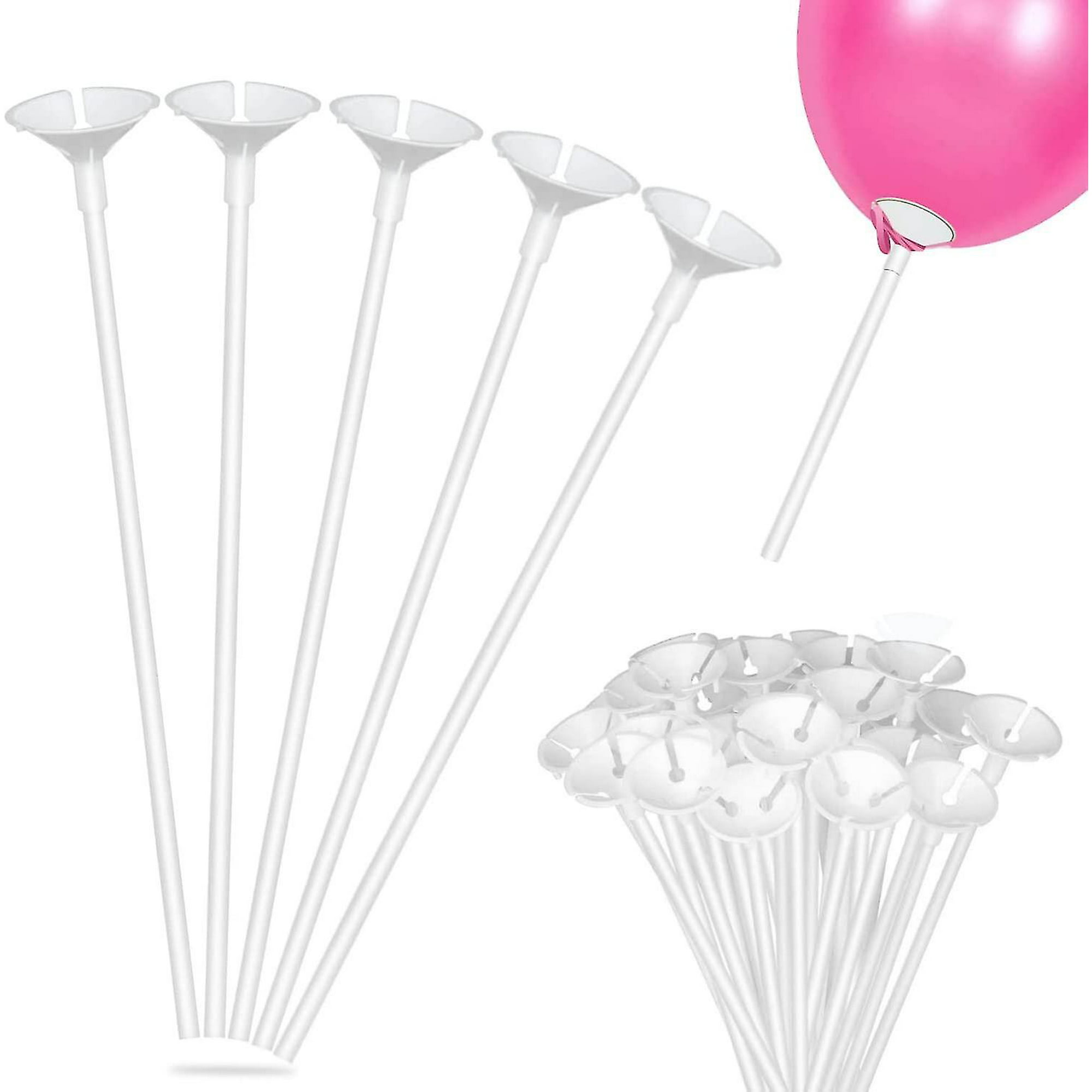 300 palitos de plástico para globos con vasos, soporte de globo  reutilizable con base, soportes para globos de boda, palos para decoración  de