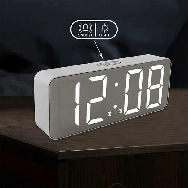 Despertador de escritorio portátil Reloj digital espejo Pantalla de  calendario de 12/24 tiempo tiempo de tiempo de tiempo de moderna para  viajes