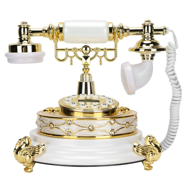 Teléfono vintage, teléfono fijo retro clásico de estilo antiguo, teléfono  europeo con cable con botones grandes para decoración de escritorio en  casa