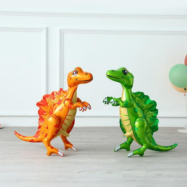  Kit de 6 globos de dinosaurio de aluminio, globo de dinosaurio  3D para fiesta de cumpleaños, dinosaurio, selva, fiesta temática de baby  shower, suministros de decoración : Juguetes y Juegos