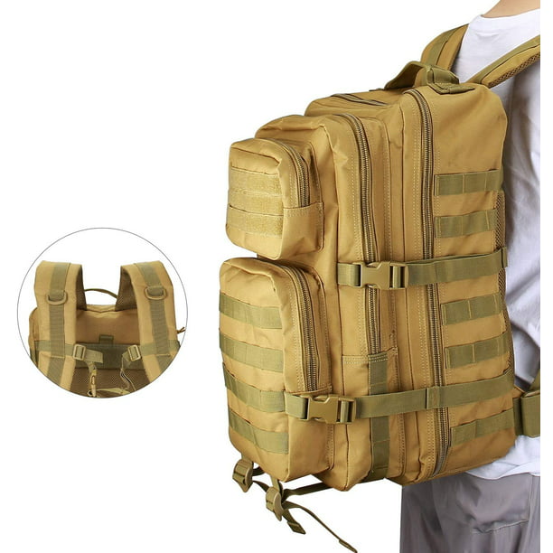 Mochila táctica militar 45L bolsa de asalto mochila grande con correas para  hombres camping senderismo trekking, Verde, Mochila de caza