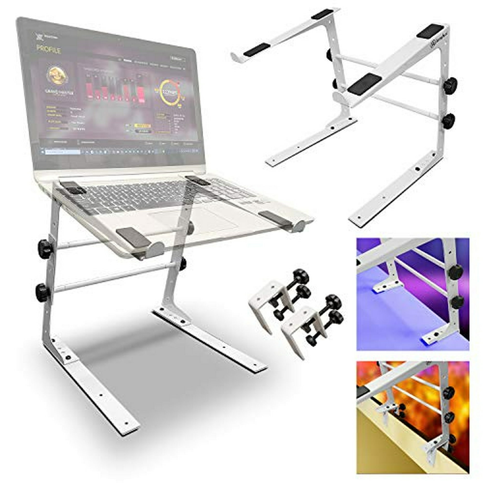AxcessAbles - Soporte de mesa portátil ligero para DJ | Cabina de DJ con  soporte para teclado de doble X | Portátil DJ y soporte para controlador 