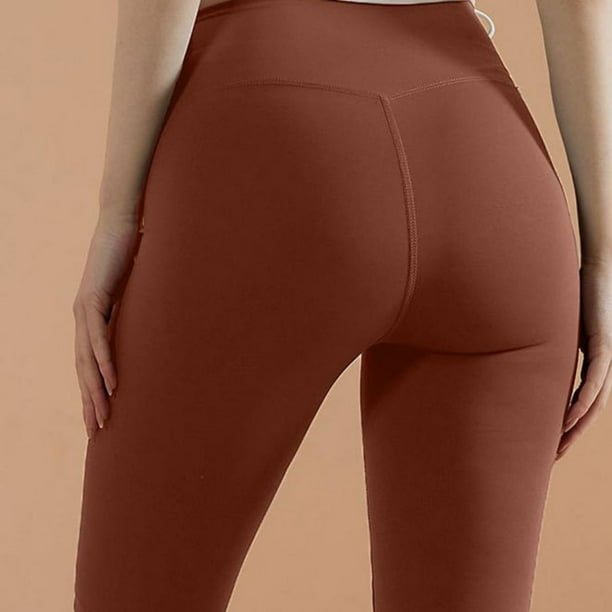 Gibobby Pantalon cortos yoga mujer Pantalones de yoga con sentido de puntos  y forma de cuerpo ajustado para mujer(De bronce,XG)