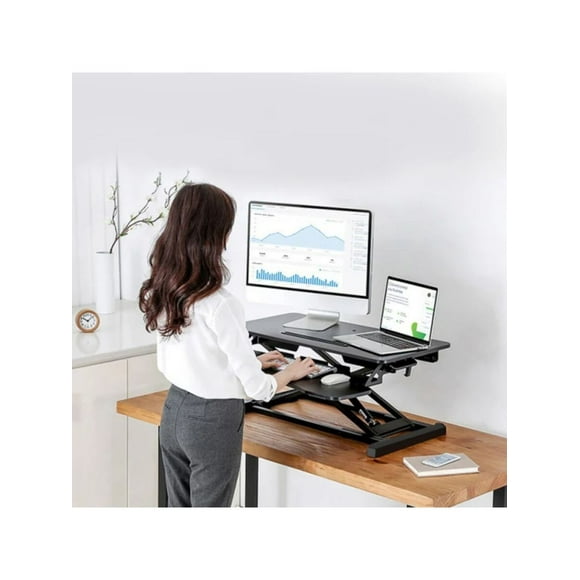 Huanuo Dual Arm Monitor Stand Adjustable Gas Spring Computer Desk Mount Bracket With Clamp Grommet Mounting Base For 13