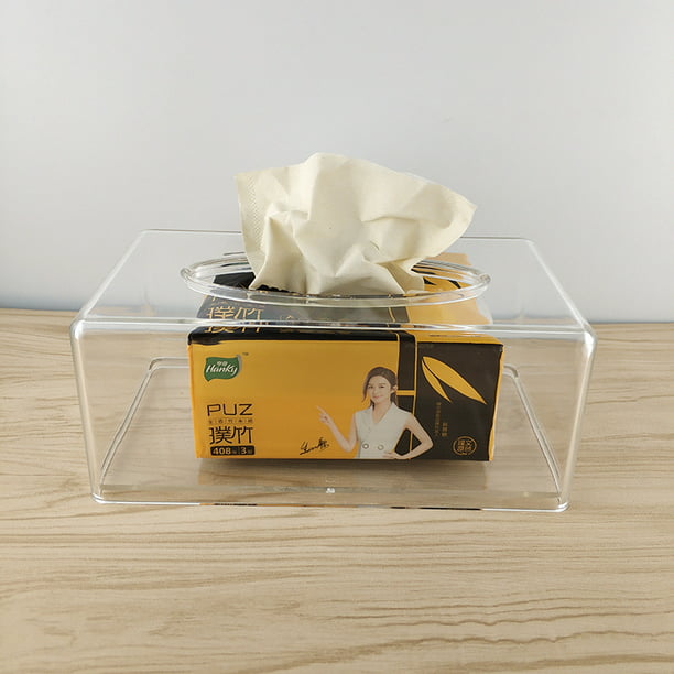 Caja de vidrio para pañuelos de papel recargable. – info-ad37