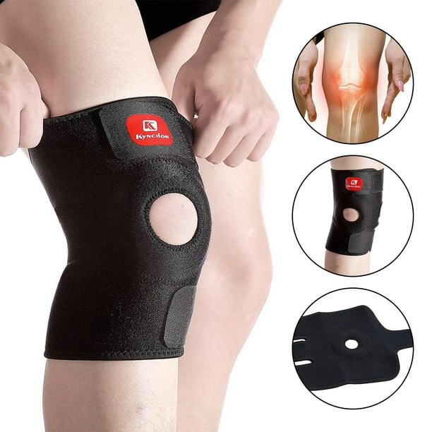 BingboPro® Rodillera ajustable para aliviar el dolor de rodilla, para  mujeres y hombres, compresión de rodilla con estabilizador de rótula  abierta