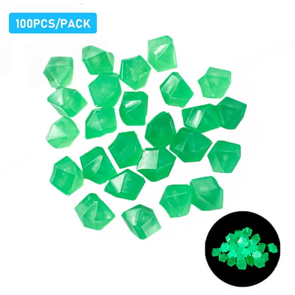 100pcs glow in the dark stones glow stones decoración de piedra fluorescente en forma de diamante p meterk piedra luminosa