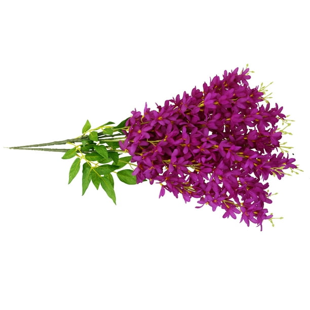 3x Guirnalda Flores Violeta Artificiales Hojas P/ Jardin 2mt