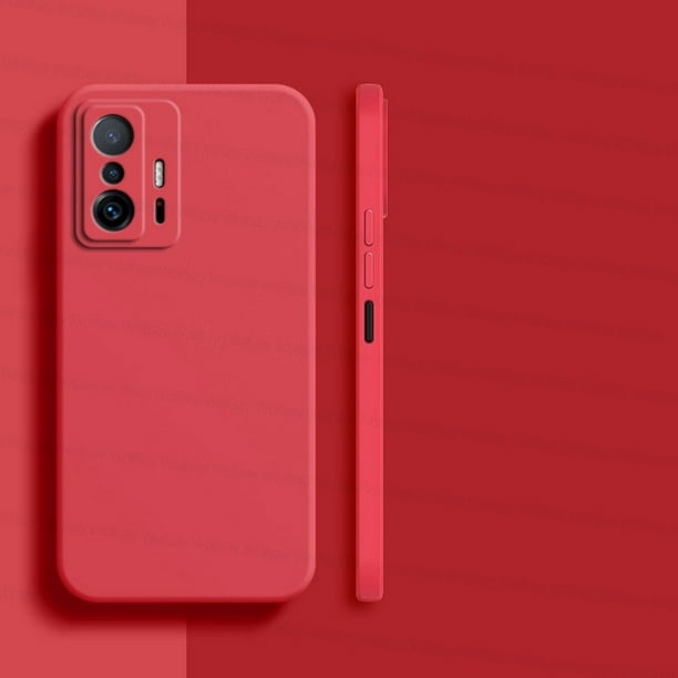 Funda De Silicona TPU Xiaomi 12 Lite Rojo Anillo Magnetico Con Protector De  Cámara