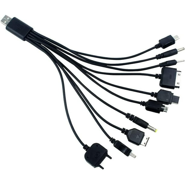 10 en 1 cable cargador usb universal cable de sincronización de carga  multifunción para ipod iphone psp cámara nokia blackberry 2pcs