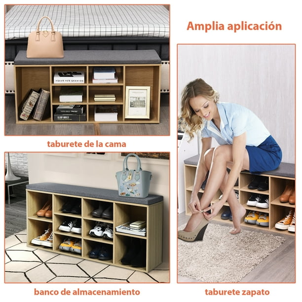 Zapatero Banco de almacenamiento de zapatos/Zapatero Gabinete de  almacenamiento Pasillo Dormitorio con cojín de asiento Estante para zapatos