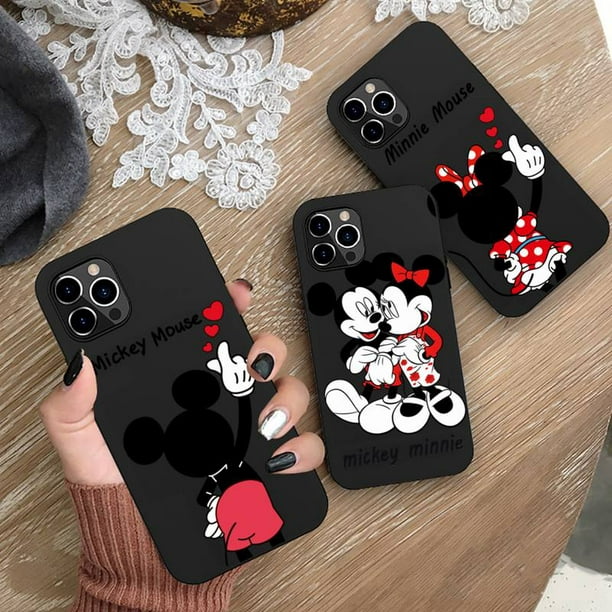 Disney-funda de Mickey y Minnie Mouse para Apple iPhone, funda de