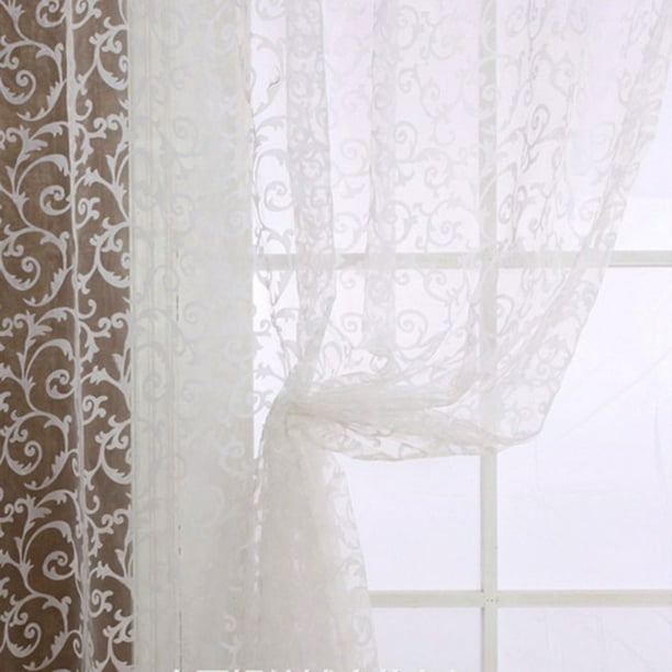  SAZDFY Cortina de gasa blanca, cortina de tul para