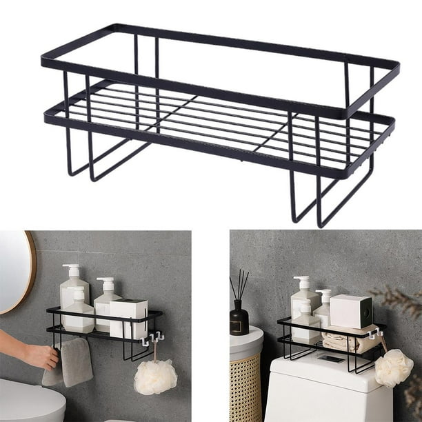 Cuarto De Baño Estante Negro Aluminio Ducha Caddy Corner Estantes