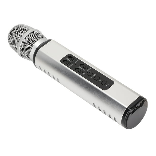 Micrófono para cantar Karaoke Micrófono inalámbrico Reverberación  Recargable Portátil Capacitivo de mano para teléfonos inteligentes para PC