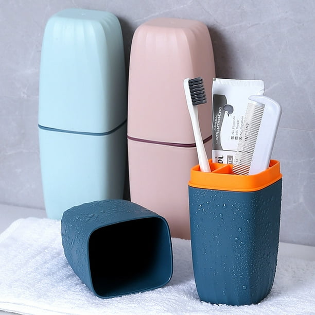 Vasos de baño, Porta cepillo de dientes de plástico, vaso de vaso, 11.8 fl  oz (blanco)