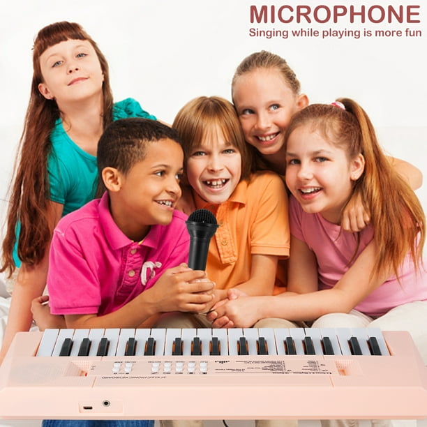 PUOX Teclado de Piano para crianças, Mini 37 Tecla de Piano Eletrônico com  Microfone, portátil multifuncional Eletrônico Teclado Musical para Crianças  3-6 Anos de Idade : : Brinquedos e Jogos
