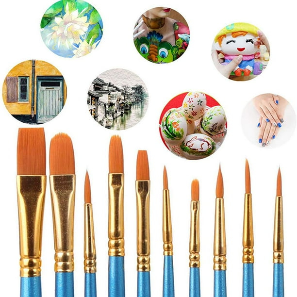 Pinceles para Pintura, 10pcs Miniatura Cepillos para Pintura de Arte  Brochas Redondas de Arte Profesionales, Juego de Pinceles para Pintar al  Óleo/Acrílica/Acuarela : : Hogar y cocina