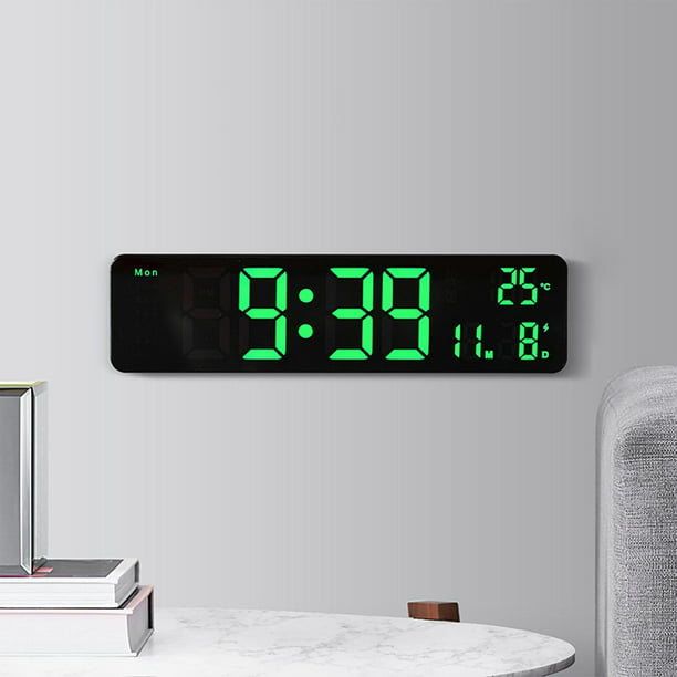 LED Reloj despertador digital Temperatura Fecha Pantalla Escritorio /  Tejido de pared Disponible Sno BLESIY despertador digital