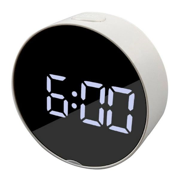 Reloj Despertador Digital Espejo LED de funciones Decoracion para Luz  Regulable Función de Despertad Macarena Reloj de cabecera LED digital