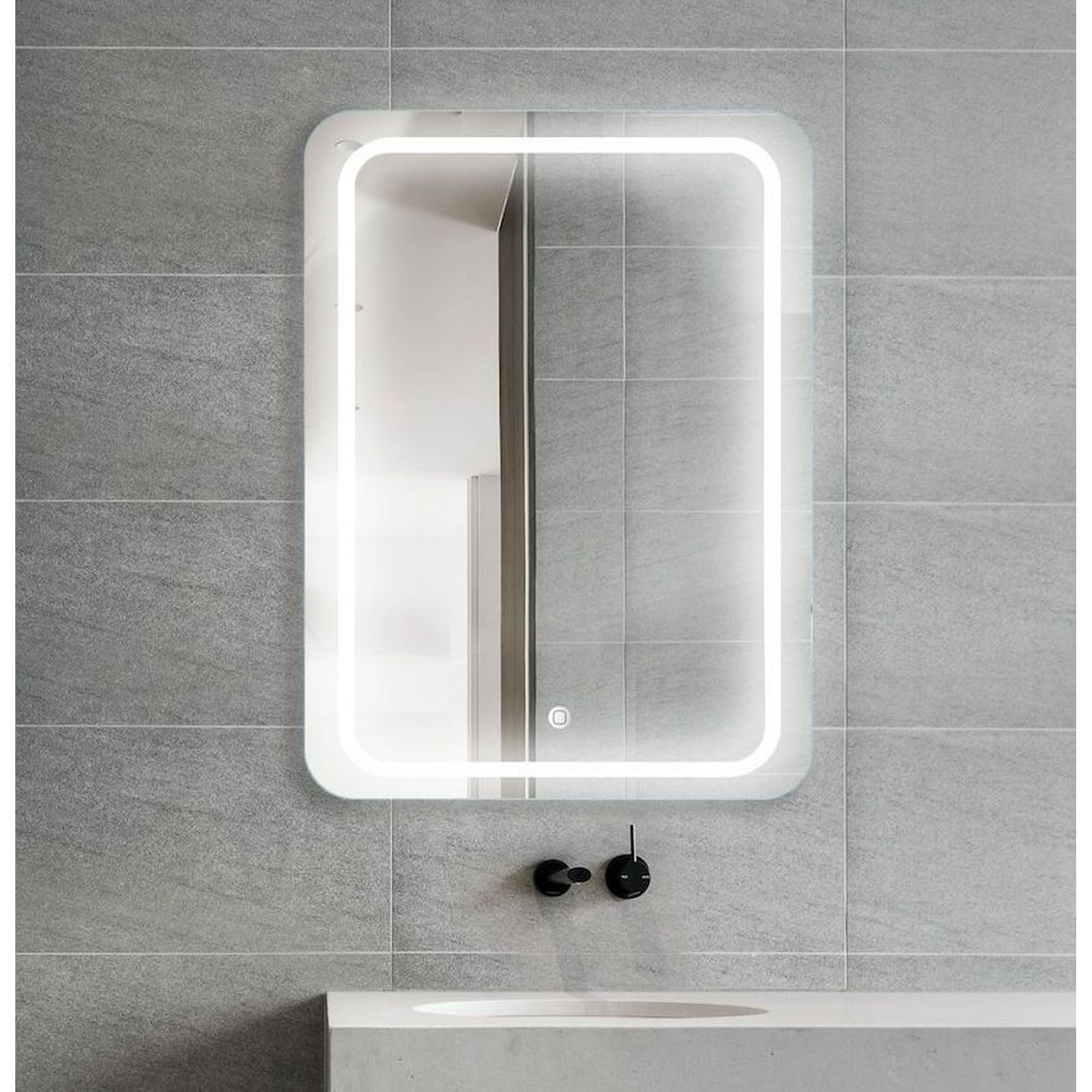 Espejo De Baño Con Estante y Luz Integrada
