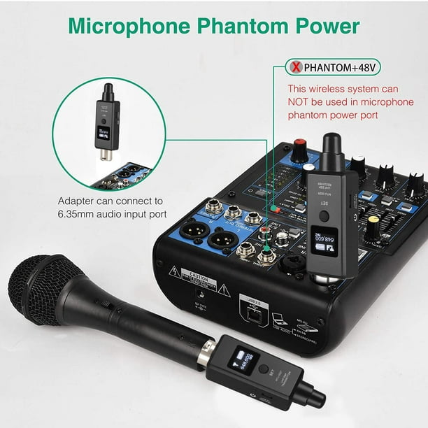 Sistema de auriculares inalámbricos de micrófono FM portátil Amplificador  de voz Enchufe de salida de 1/4 pulgadas con transmisor de petaca Receptor  para maestro Altavoz Yoga Instruir
