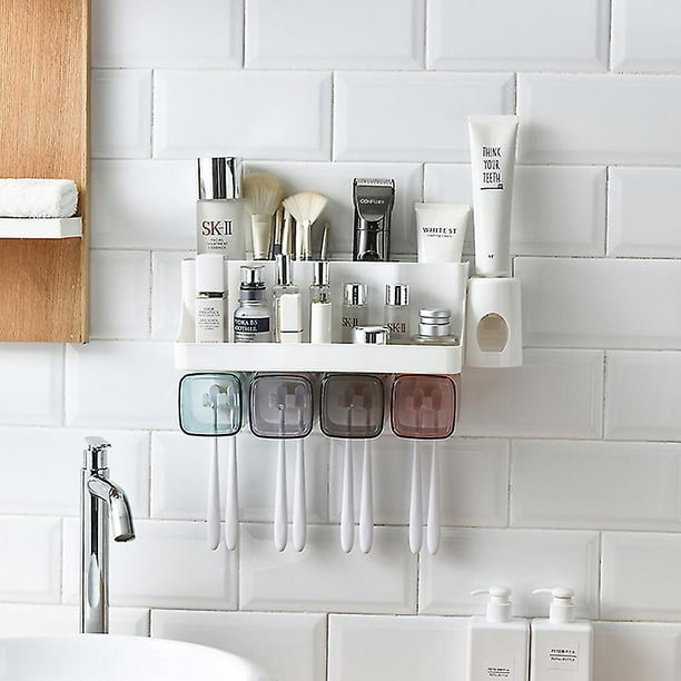 Soporte para pasta de dientes para el hogar para almacenar cepillos de  dientes, ahorra espacio en el baño, materiales plásticos, diseño de pasta,  no