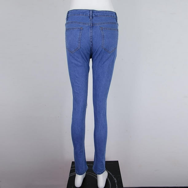 Jeans De Mujer Con Cintura Alta Pantalones De Mezclilla Flaco