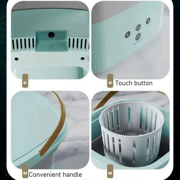 Lavadora portátil – Mini lavadora portátil plegable con cesta de drenaje  para viajes, camping, apartamento, dormitorio (verde # 02)