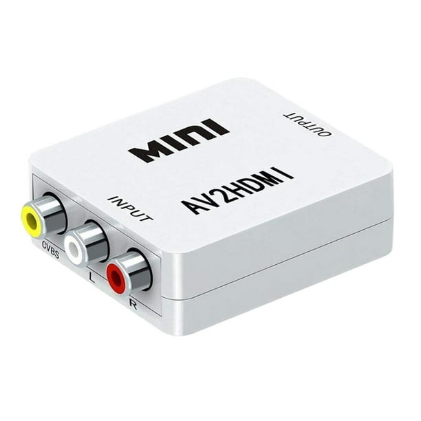 RCA a HDMI, AV a HDMI, 1080P 3RCA CVBS AV HDMI Video Compuesto Adaptador  Convertidor de Audio Compatible con PAL / NTSC con Cable de Carga USB para  HD - Blanco Sunnimix