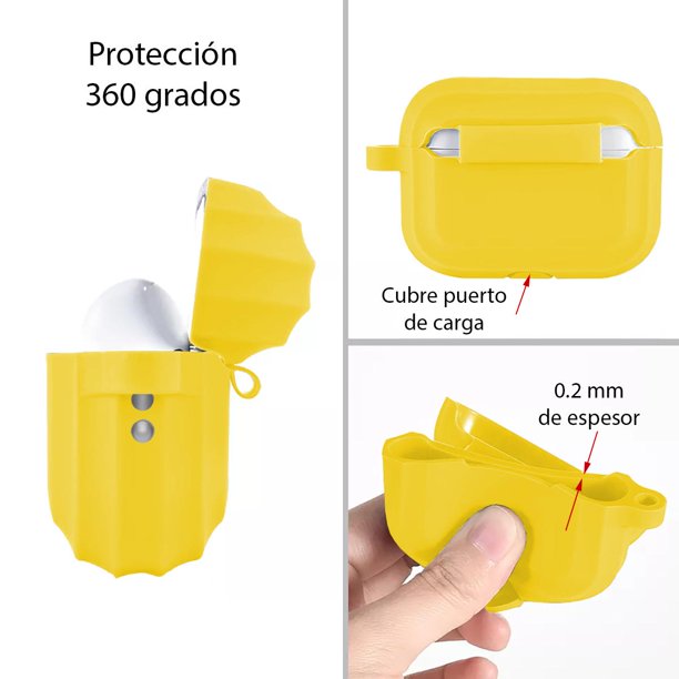 Funda silic n para Airpods Pro 2a Generaci n con gancho amarillo