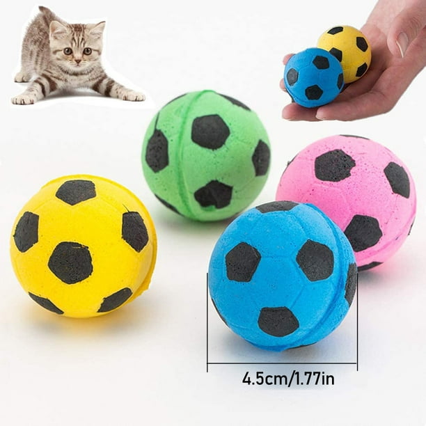Pelota de espuma para gatos, bola de esponja para gato, juguete de pelota  de fútbol para gatos (pelotas de fútbol de espuma)