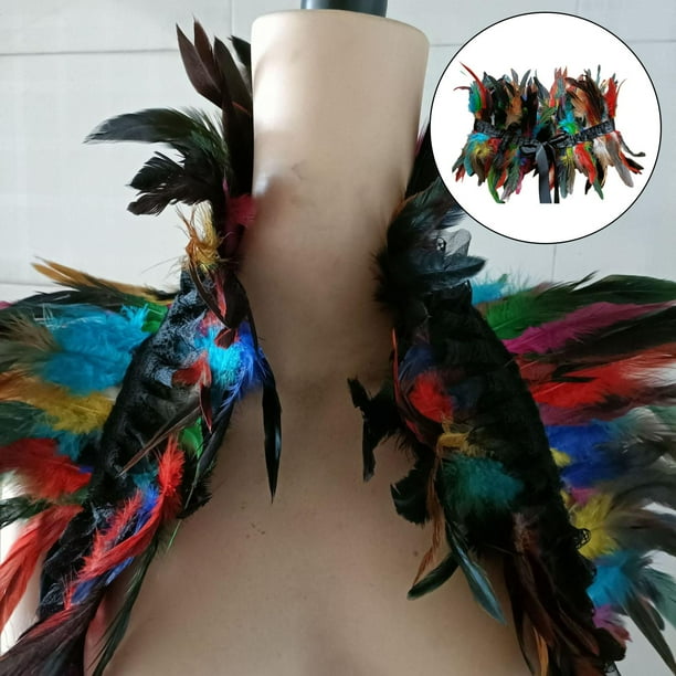 Capa De Mujer Con Cuatro Capas De Plumas, Disfraz De Estilo Gótico