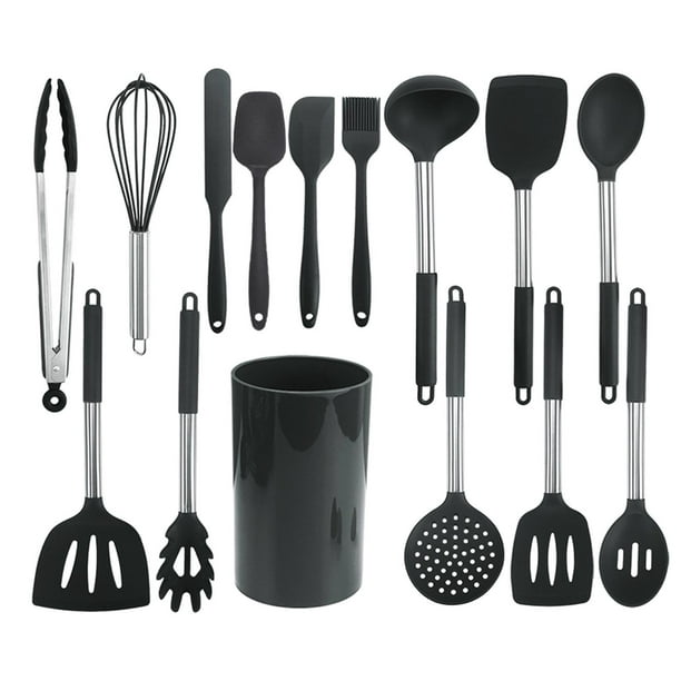  Juego de utensilios de cocina de acero inoxidable de 25 piezas, Kit de utensilios de cocina y herramientas antiadherentes, Juego de  utensilios de cocina duraderos aptos para lavavajillas