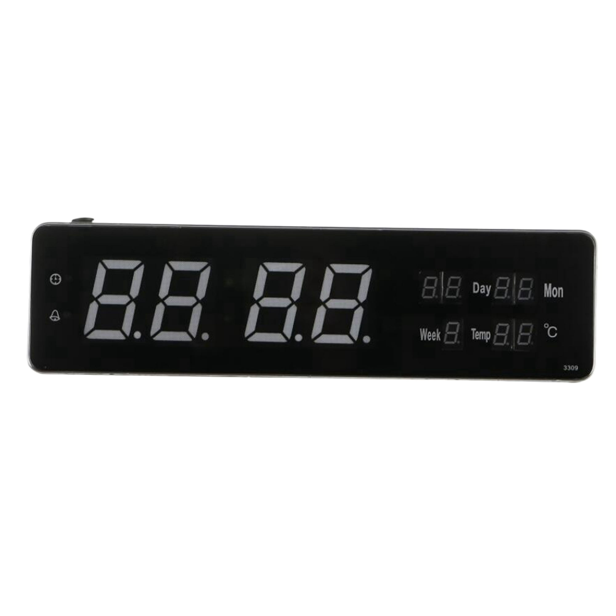 Reloj de pared digital Led, pantalla de dígitos grandes, oficina interior  blanca