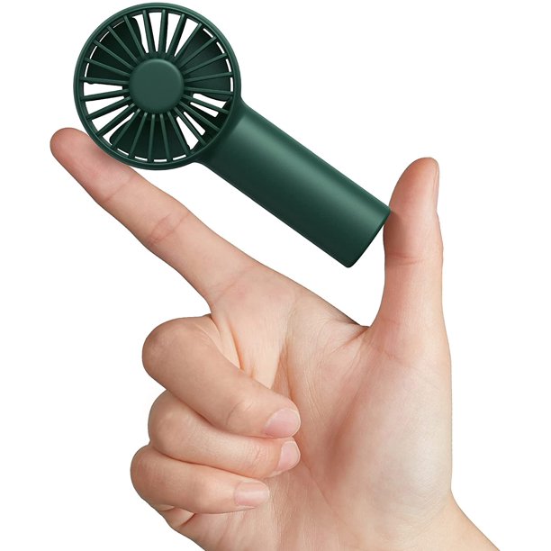 Ventilador de mano portátil 3 velocidades con bateria verde claro