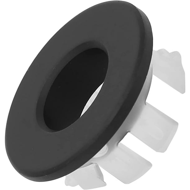 12 tapones de baño de plástico negro para lavabo de 1 3/4 pulgadas de 1.772  in + cadenas de 18 pulgadas