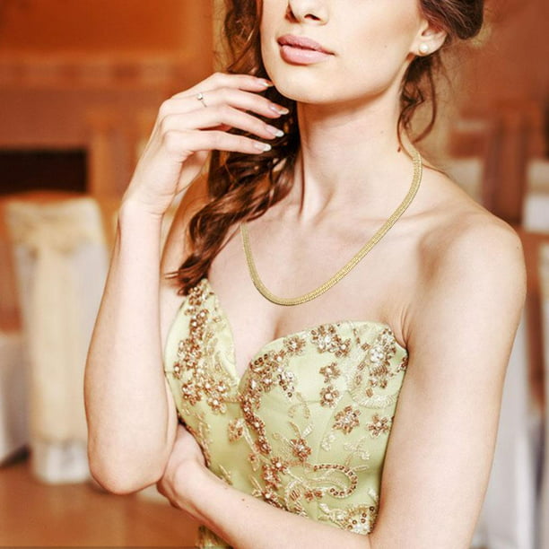 Collar Cadena Acero Inoxidable Unisex Dorado Joyería Fina 3 Tamaños, Moda  de Mujer