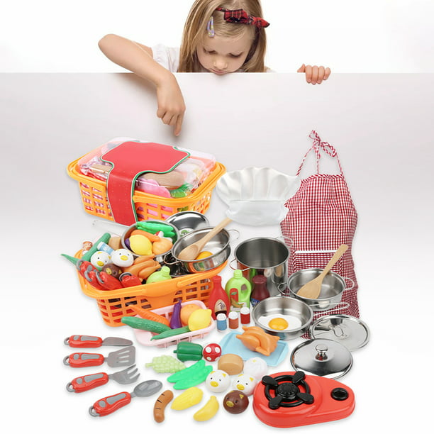 Juego de cocina de juego de simulación para niños, 2 en 1, maleta de viaje,  juego de cocina, juguete para niños y niñas