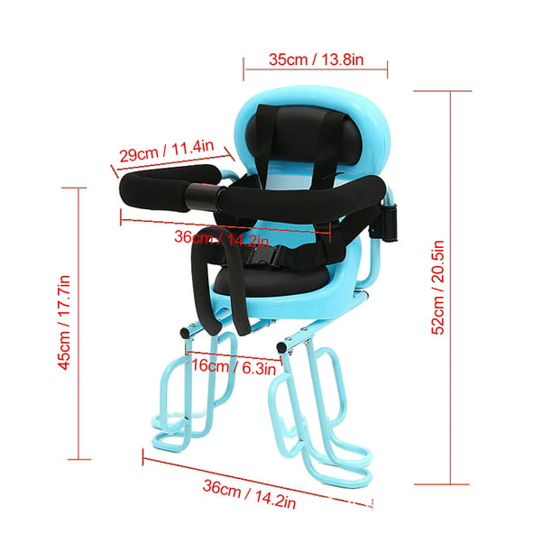 Silla Bicicleta Nino para MTB Trasera Portaequipajes Asiento De Seguridad  para Bebé con Pedales De Reposabrazos Dobles Y Cinturón De Seguridad