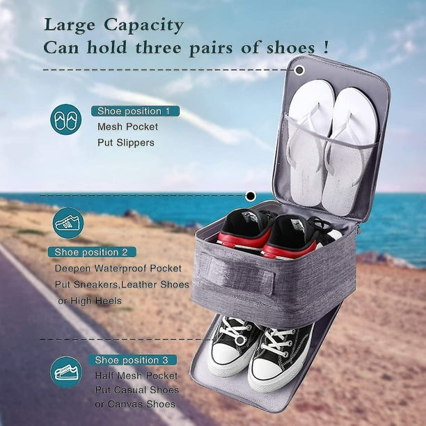 Kit 2 Bolsas Organizadoras de viaje para Zapatos con 3 Capas Rosado