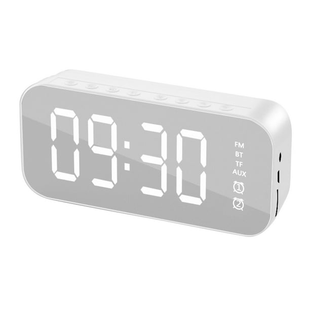 Reloj despertador con Radio FM, Altavoz Bluetooth, Subwoofer