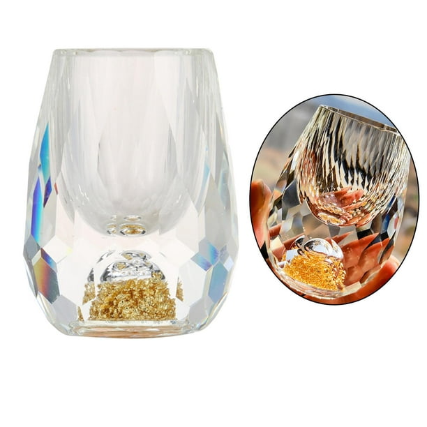 2x Vaso de Cristal Vaso de Lámina de píritus Cristal Diamante Corte de  Espejo para Reuniones Familiares Fiestas Sunnimix Utensilios de licor