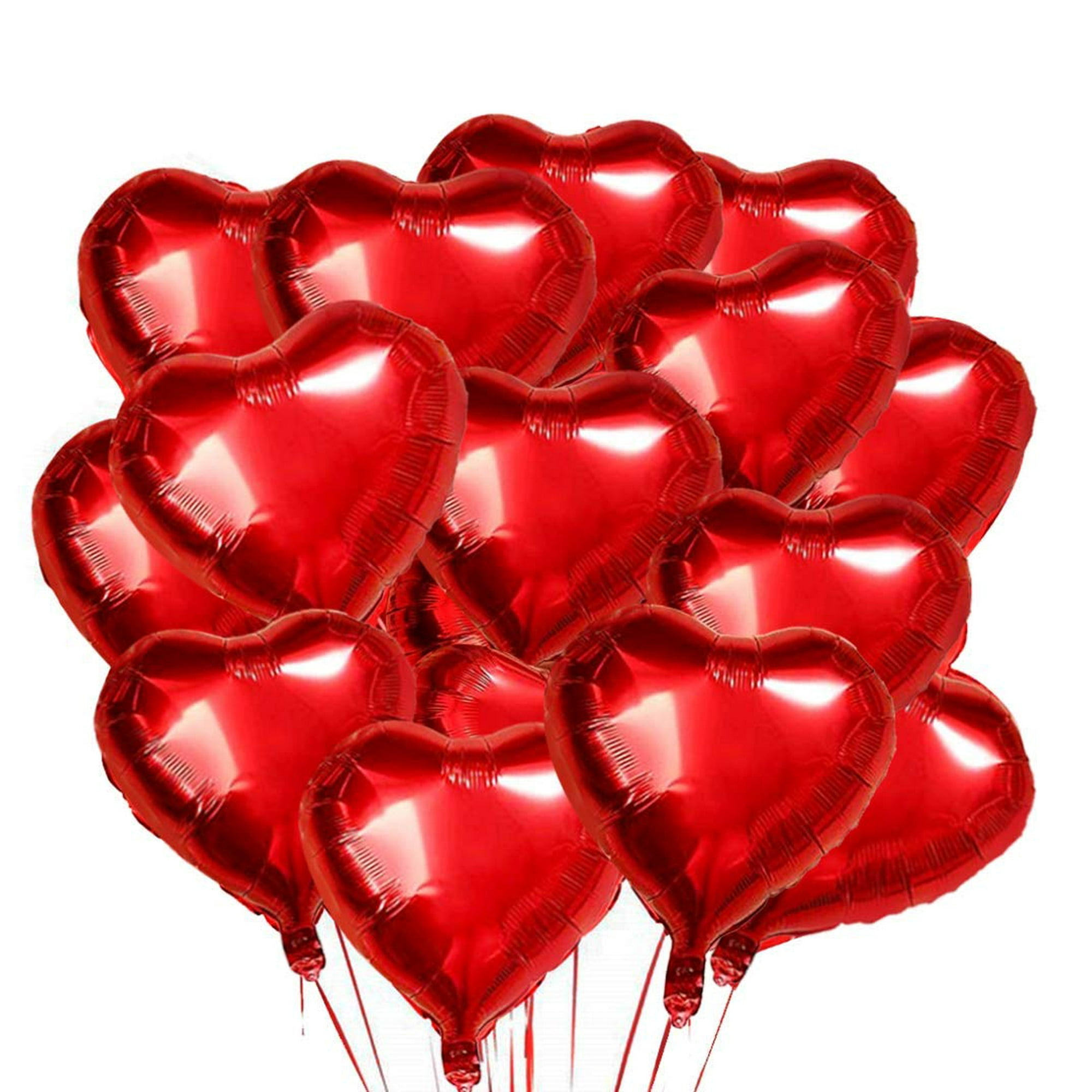 Globos de corazón 25 piezas Globos de corazón de papel de aluminio de 18  pulgadas Globos de helio Globos de papel de aluminio en forma de corazón  para el día de San