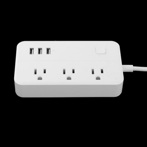 Regleta de alimentación de 6 enchufes con puertos USB y montaje debajo del  escritorio o en la pared - Negro