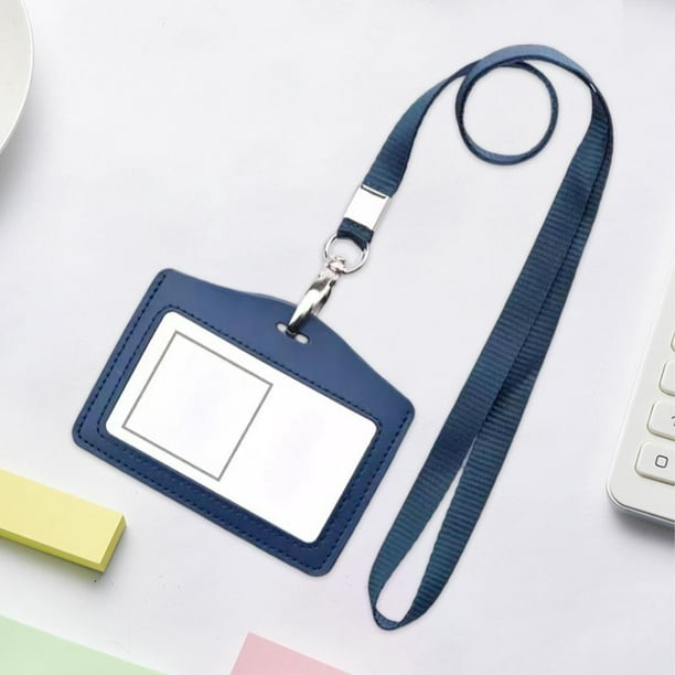 Funda Para Tarjeta De Trabajo De Metal Azul De 1 Pieza, Funda Para Tarjeta  De Identificación Con Cordón Y Portátil Para Tarjeta De Transporte Y  Estudiantil, Moda de Mujer