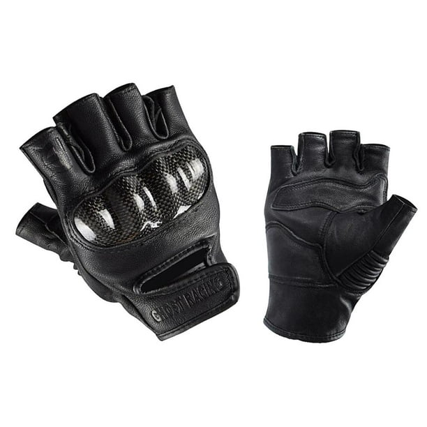 Guantes de Moto transpirables de cuero Real para hombre