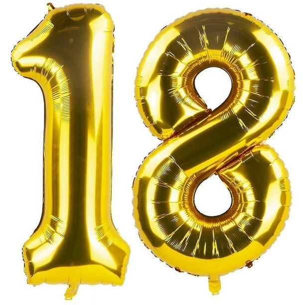  Decoraciones de cumpleaños número 18 para niñas, decoraciones  de cumpleaños de 18 para niñas, globos de números 18, decoraciones de  fiesta de cumpleaños de 18 : Hogar y Cocina