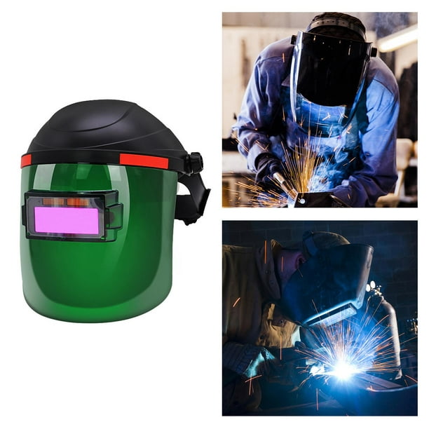 Máscara de casco de oscurecimiento automático para soldadores, soldadura,  molienda, azul y 1 cubierta de lente