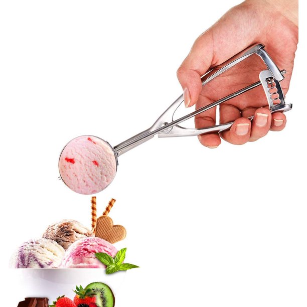 OTVAFAVA Paquete de 2 cucharas para helado, cuchara grande para galletas  con mango ergonómico de agarre suave, cuchara multifuncional resistente  para